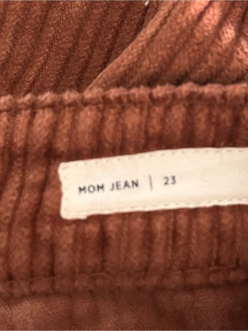 PacSun Chocolate Brown Corduroy Mom Jeans High Waisted Pants Trousers Corduroys - Picture 8 of 8